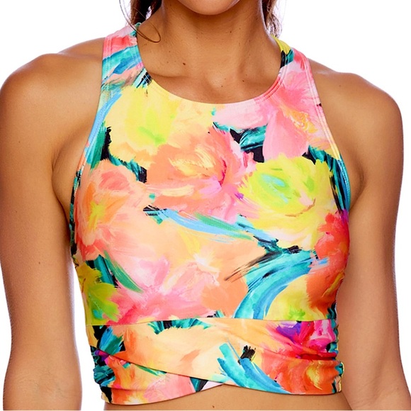 Next By Athena Women’s Mai Tai Bloom Static High Neck Swim Top - Picture 1 of 12